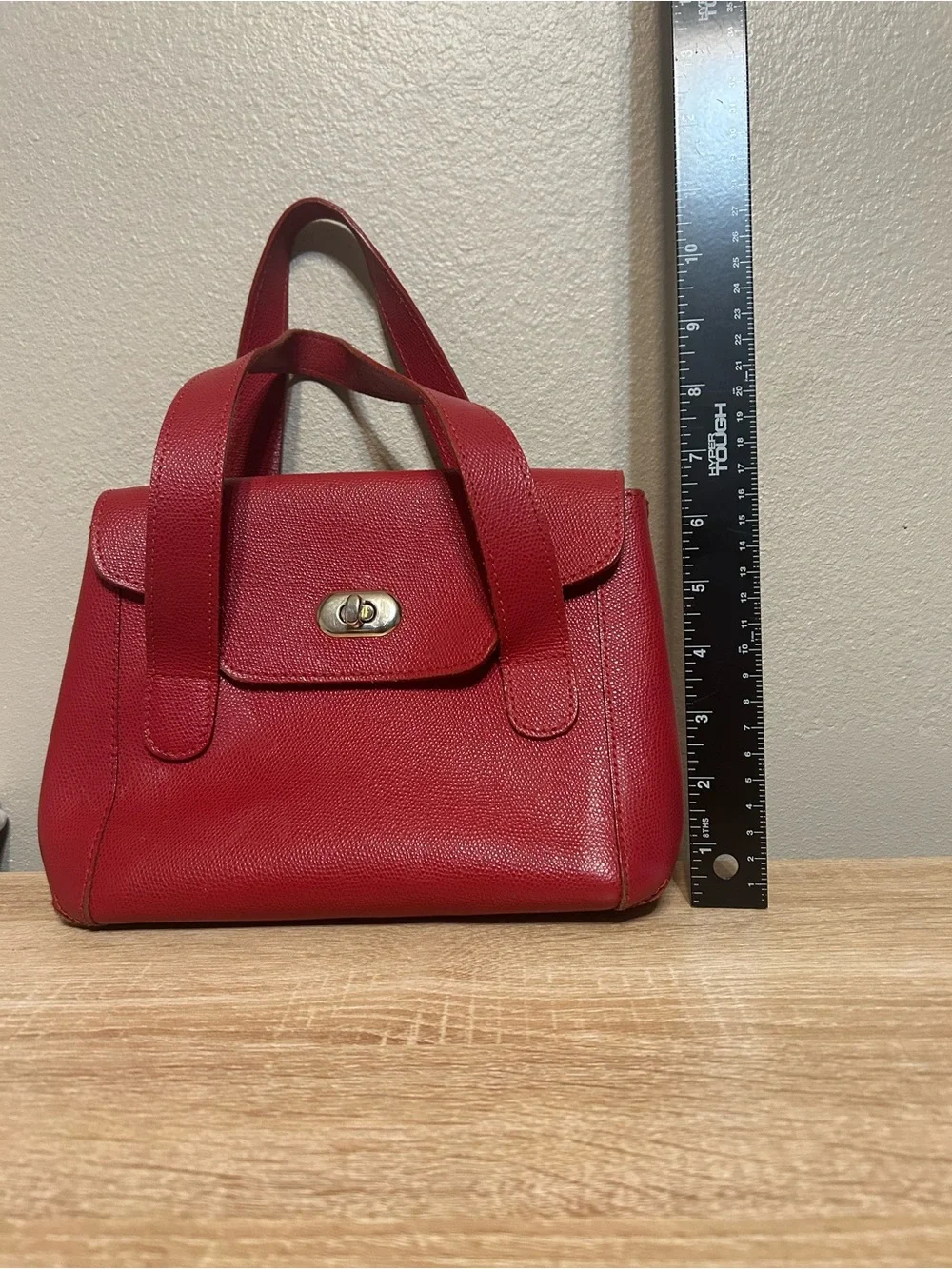 Appleseed’s Red Genuine Leather Made Italy Structured Satchel Handbag